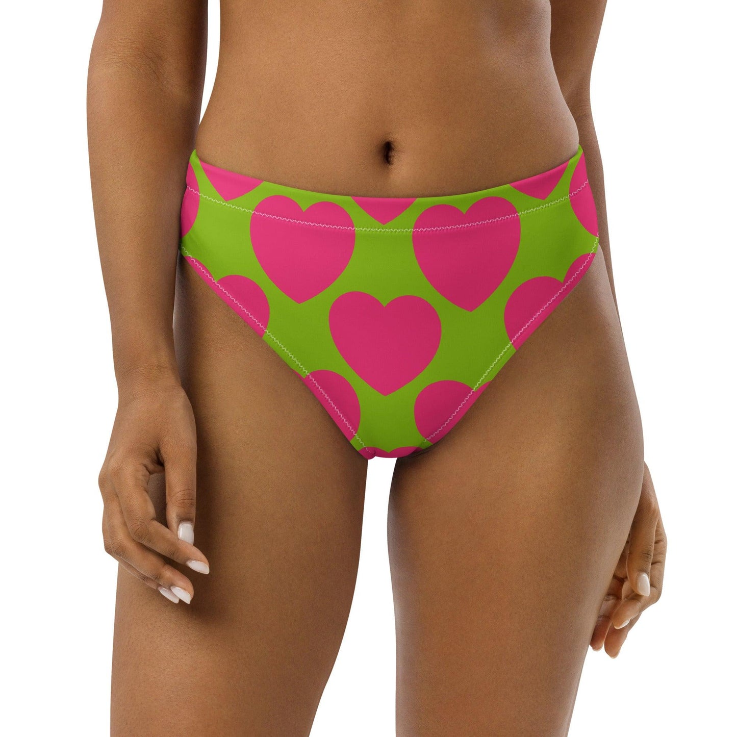 Bikini Bottom - ELLIE LOVE pink lime - Bold Heart Print