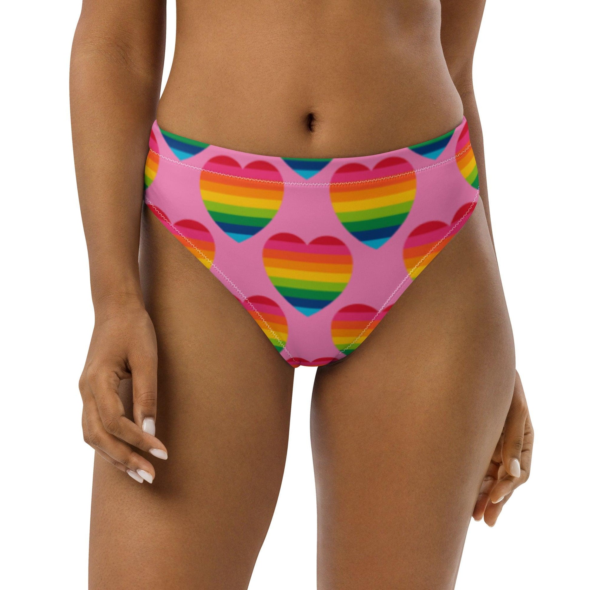 Bikini Bottom - ELLIE LOVE rainbow pink - Bold Heart Print