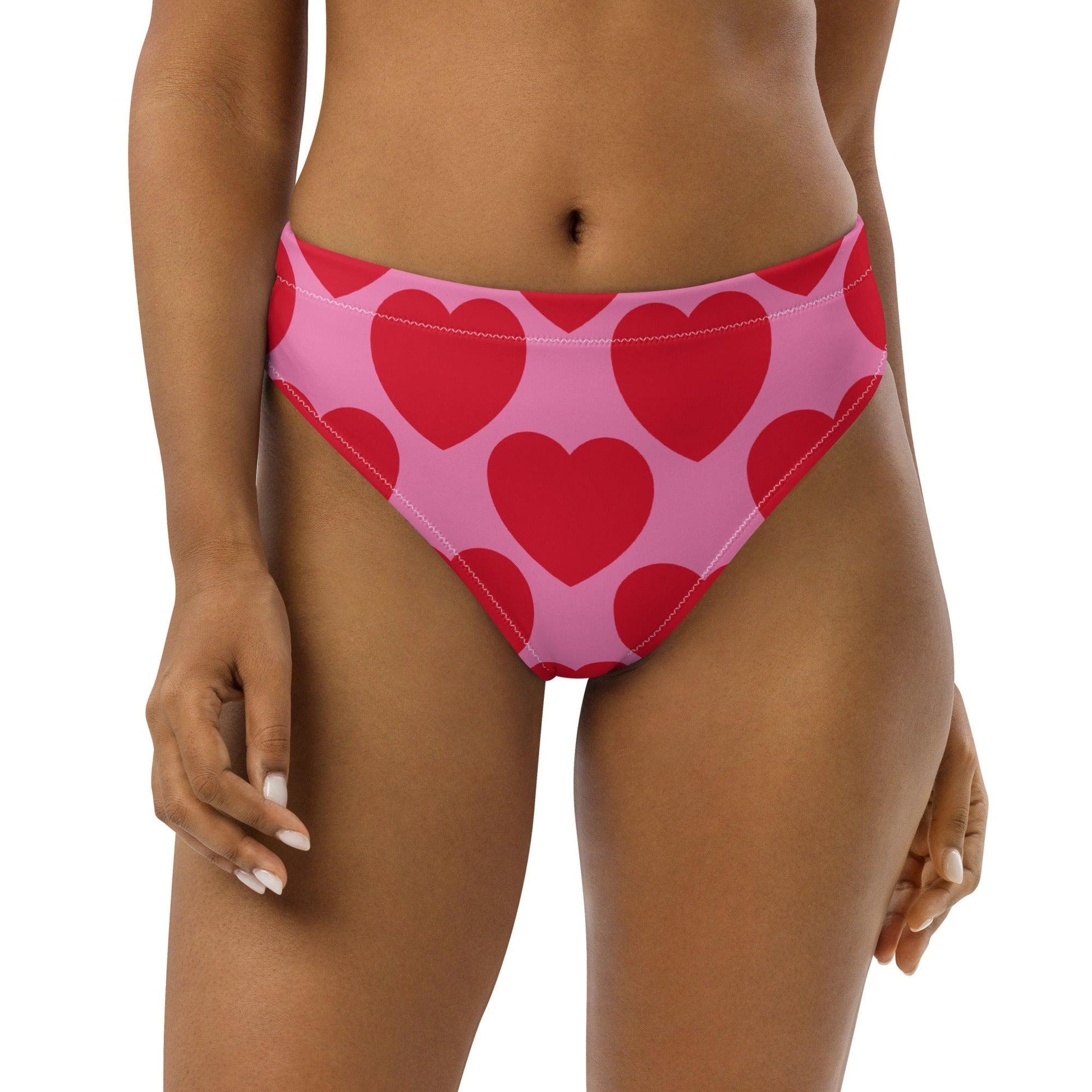 Bikini Bottom - ELLIE LOVE red - Bold Heart Print
