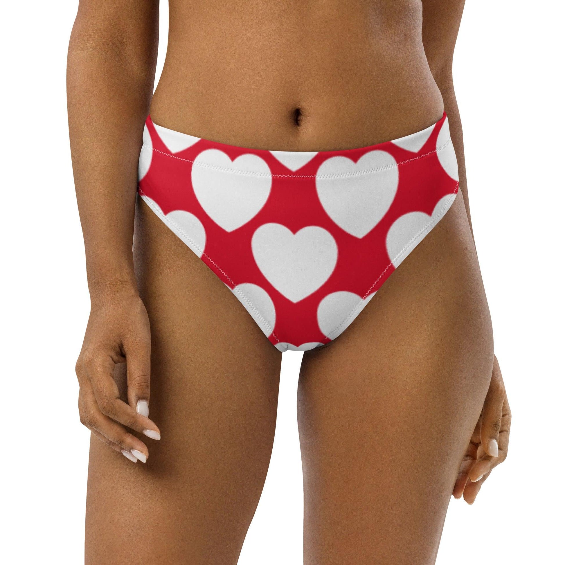 Bikini Bottom - ELLIE LOVE red white - Bold Heart Print