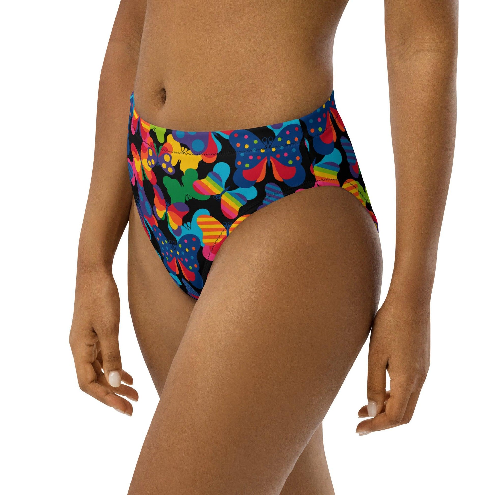 Bikini bottom - FLYRAVE black - Colorful butterfly print