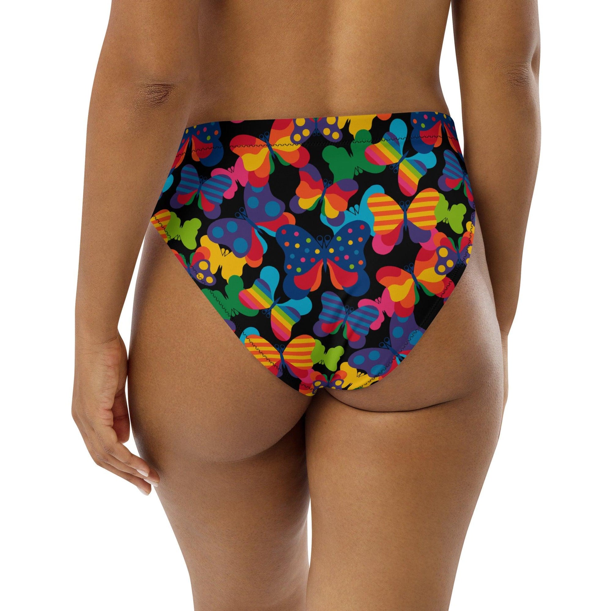 Bikini bottom - FLYRAVE black - Colorful butterfly print