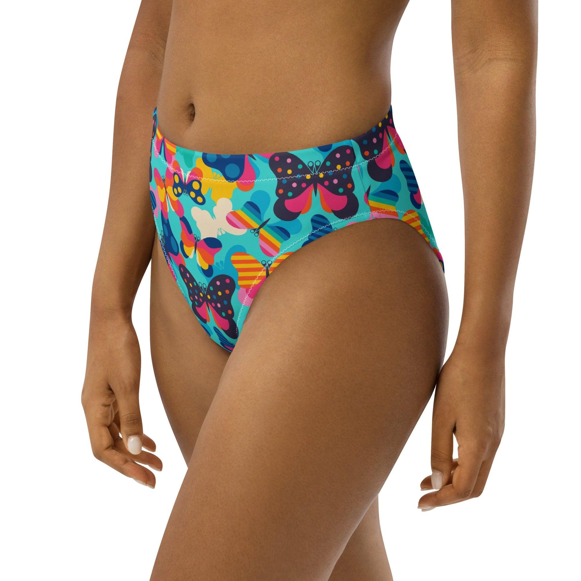 Bikini bottom - FLYRAVE turquoise - Colorful butterfly print
