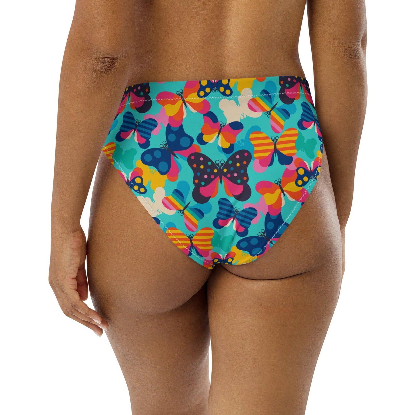 Bikini bottom - FLYRAVE turquoise - Colorful butterfly print
