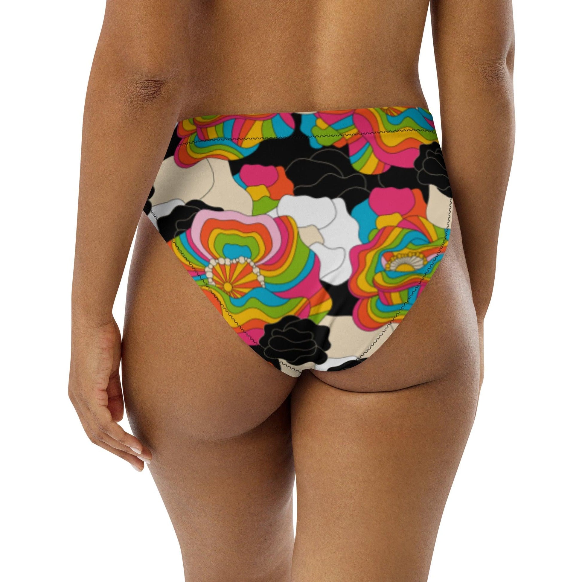 Bikini bottom - RAINBOW POPPY - Bold rainbow poppies print