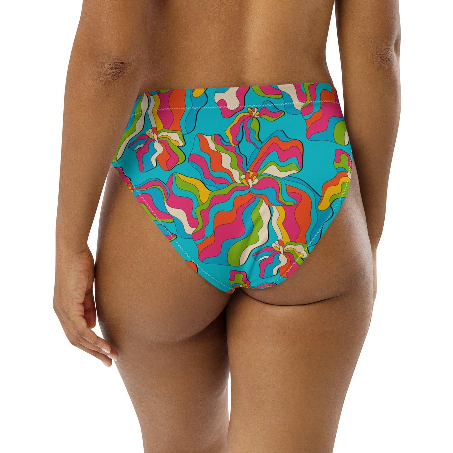 Bikini bottom - SASSY IRIS turquoise - Bold iris flower print
