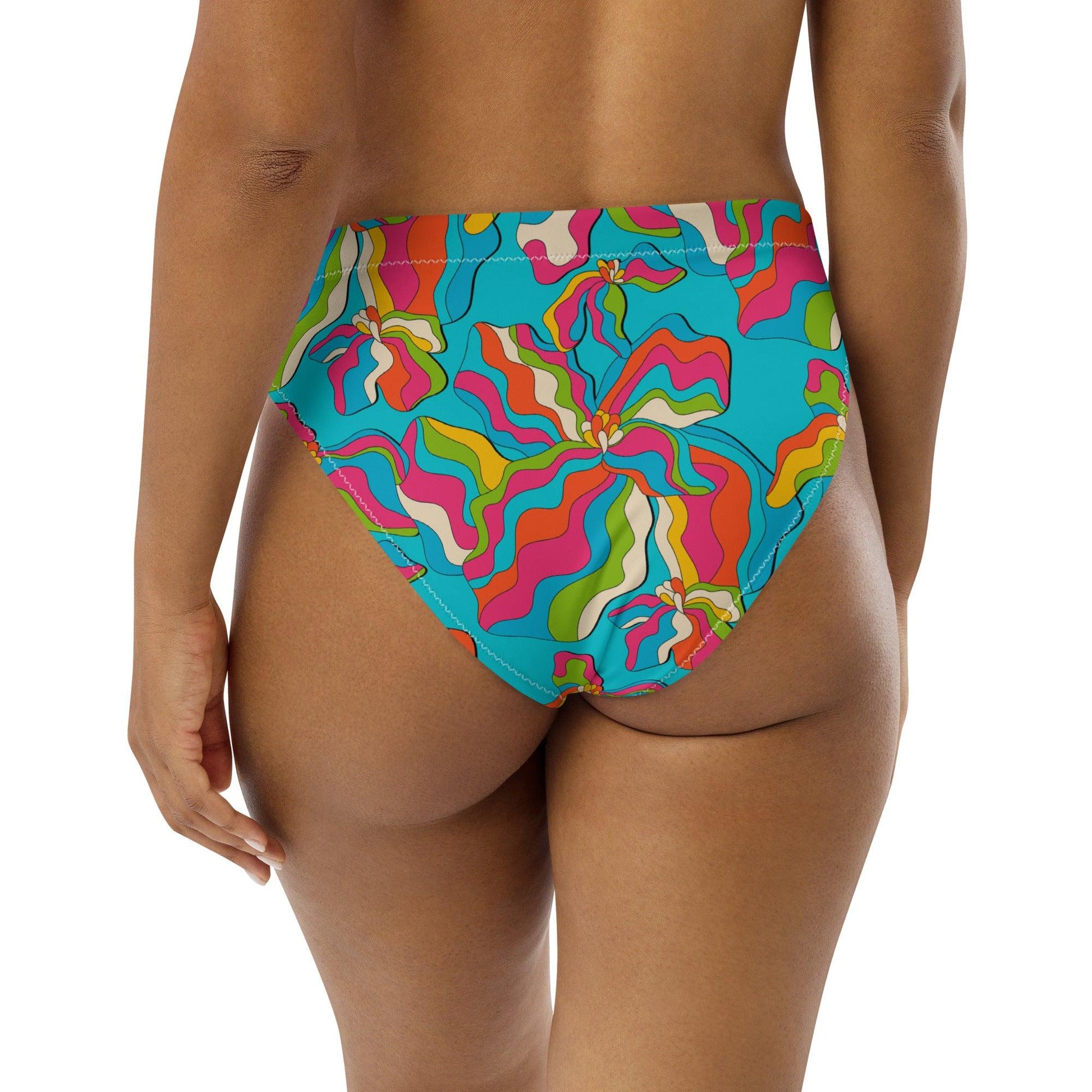 Bikini bottom - SASSY IRIS turquoise - Bold iris flower print