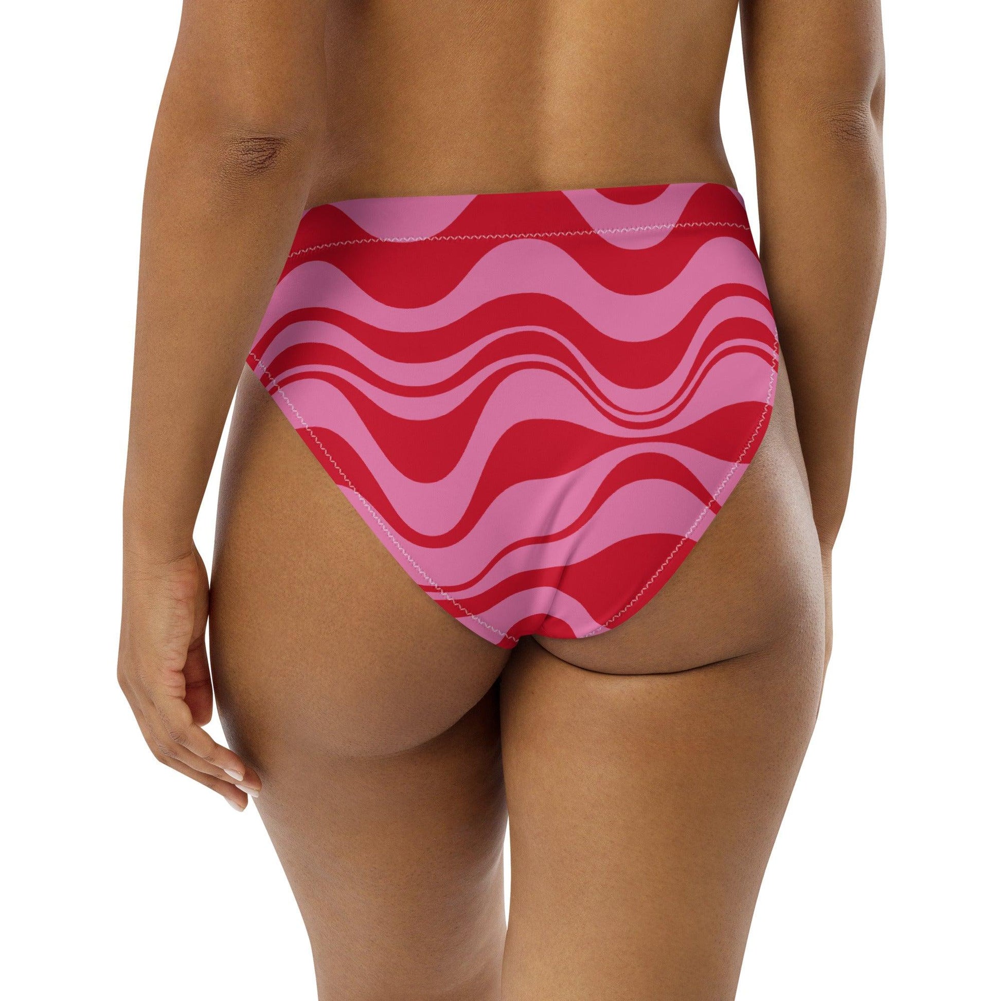Bikini Bottom - WAVY red pink