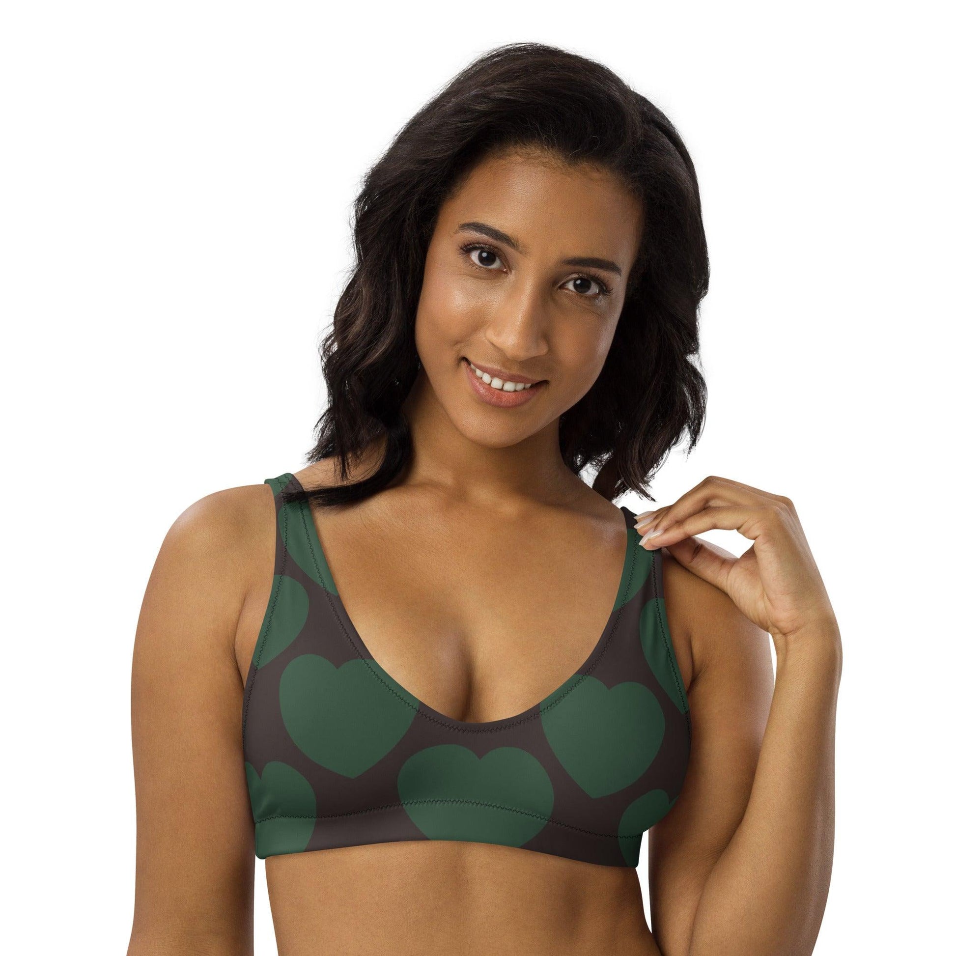 Bikini Top - ELLIE LOVE forest - Bold Heart Print