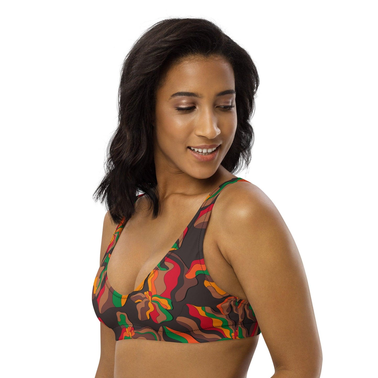 Bikini top - SASSY IRIS retro - Bold iris flower print