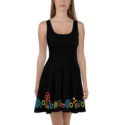 Skater Dress - BLACK with FOREVER SWEET color