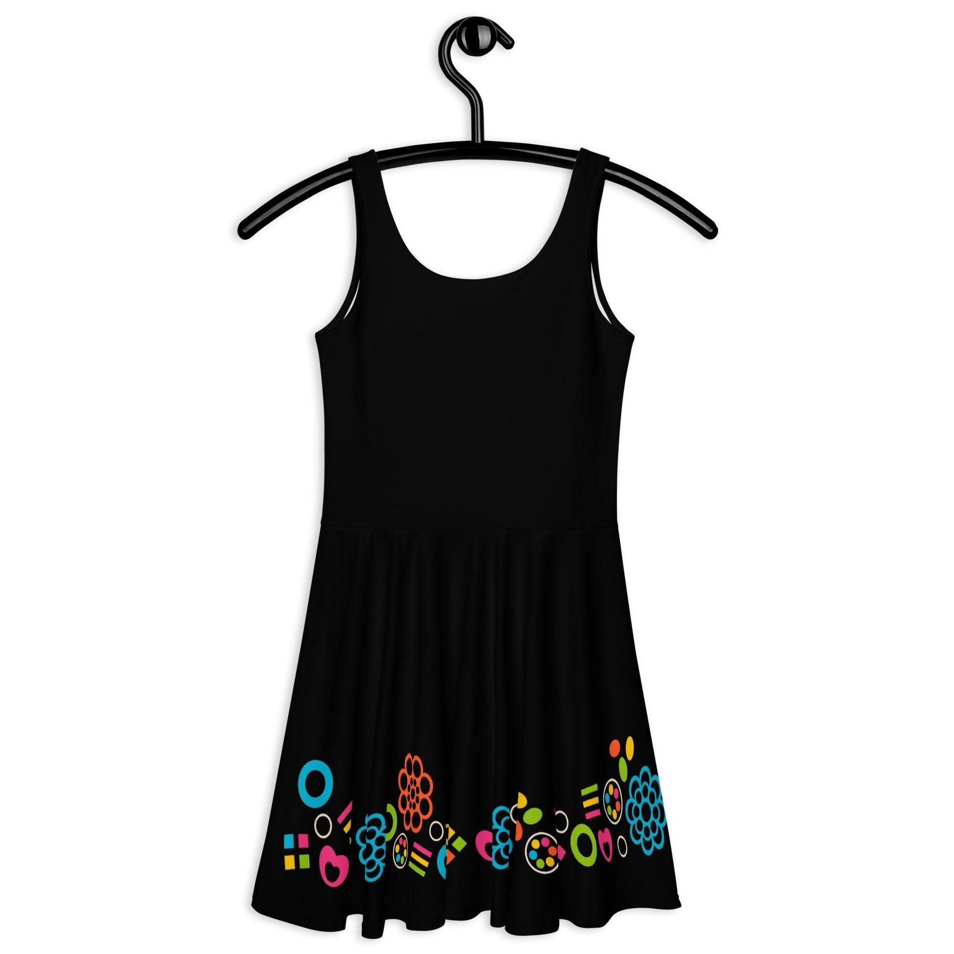 Skater Dress - BLACK with FOREVER SWEET color