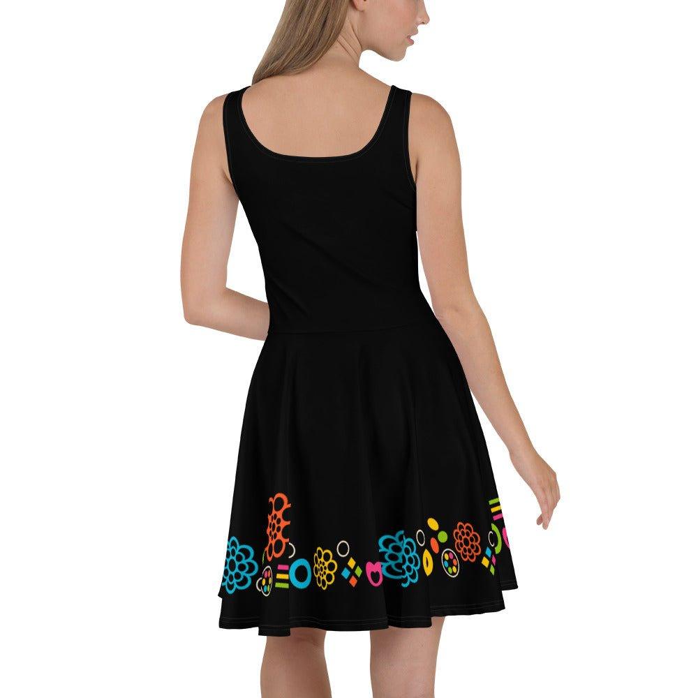 Skater Dress - BLACK with FOREVER SWEET color