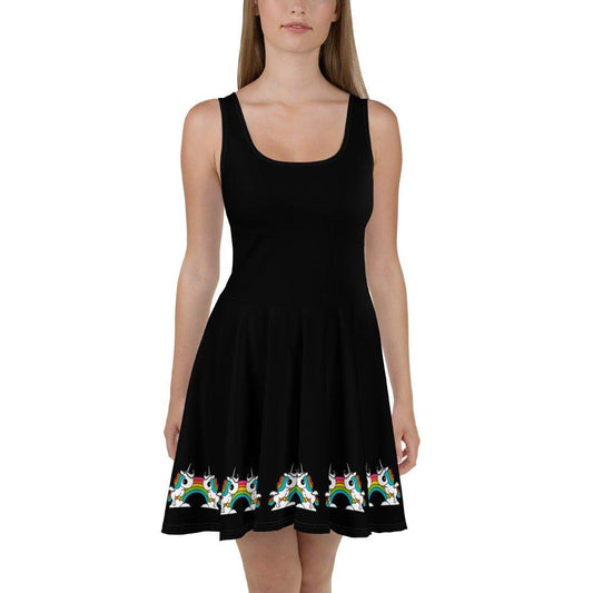Skater Dress - BLACK with UNIQUE