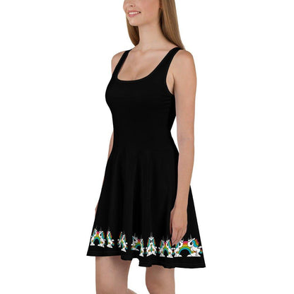 Skater Dress - BLACK with UNIQUE