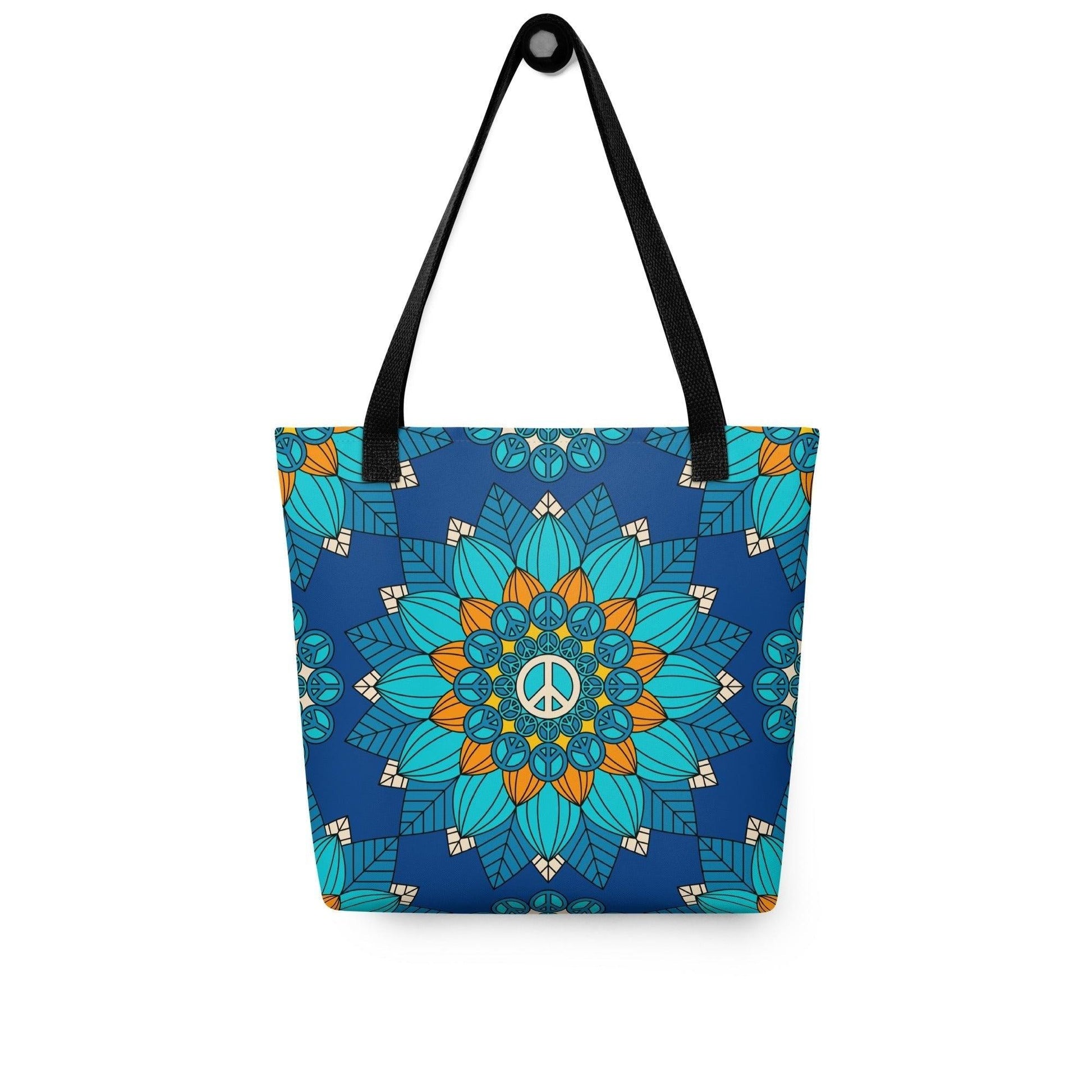 Tote Bag - BLOOM WITH PEACE orange blue