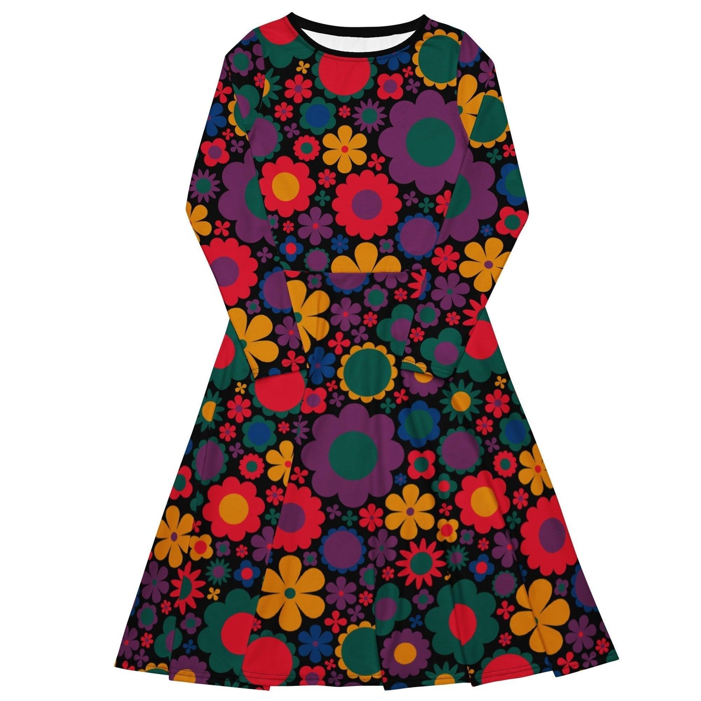 Midi dress - BLOOMPOP misty - Colorful bloom print 6XL