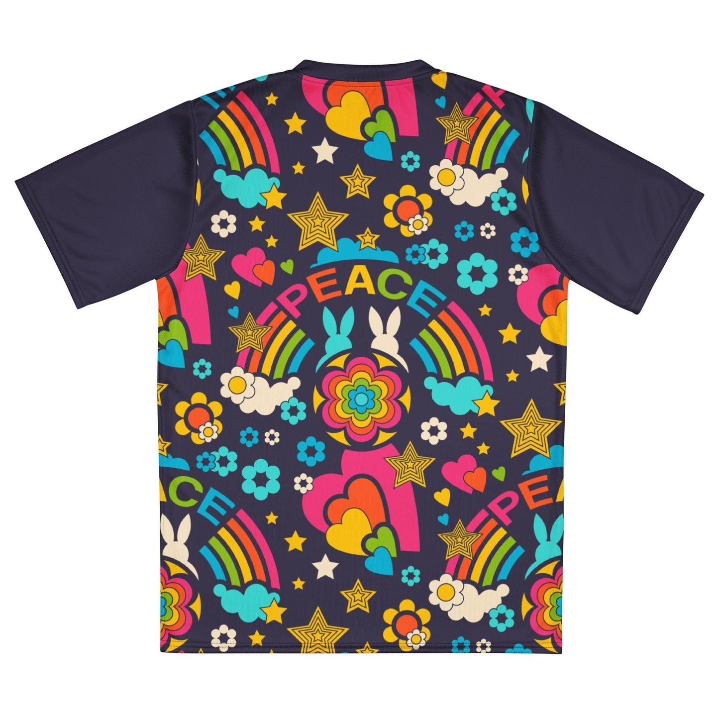 Sports Jersey - BUNNY PEACE dark blue - Bunnies and peace print