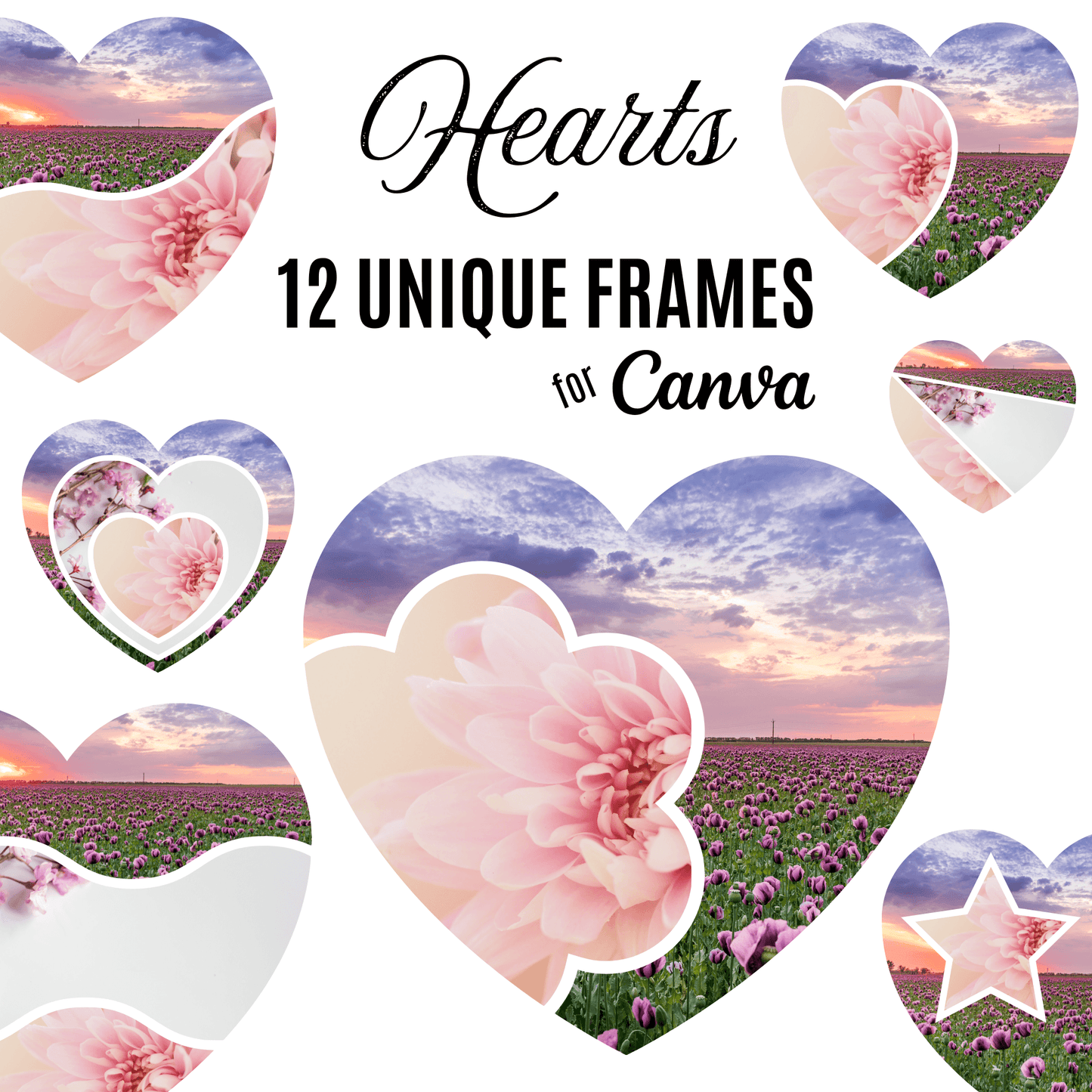 Canva Templates - Frames - Hearts