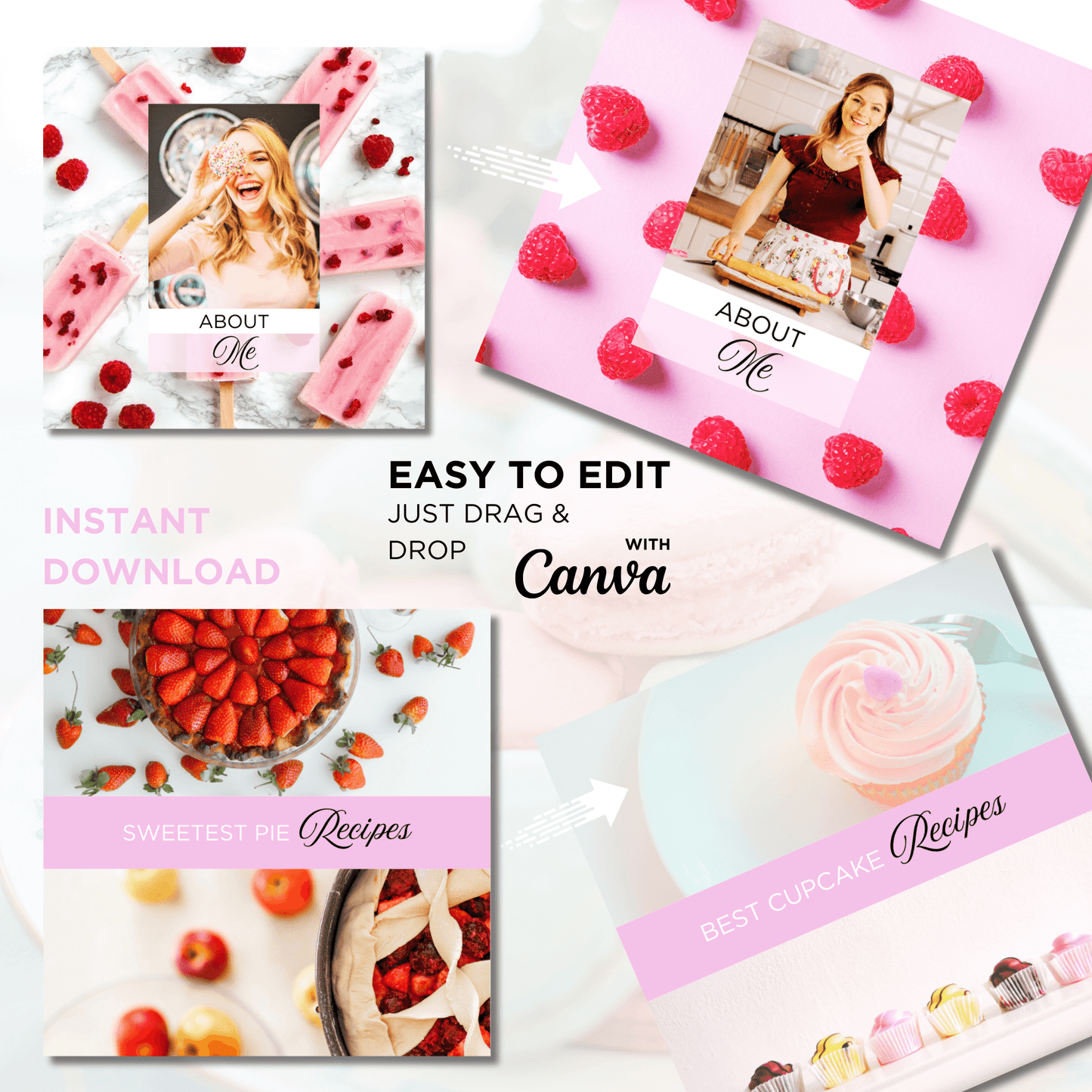 Canva Templates - Instagram Post Pink (food theme)
