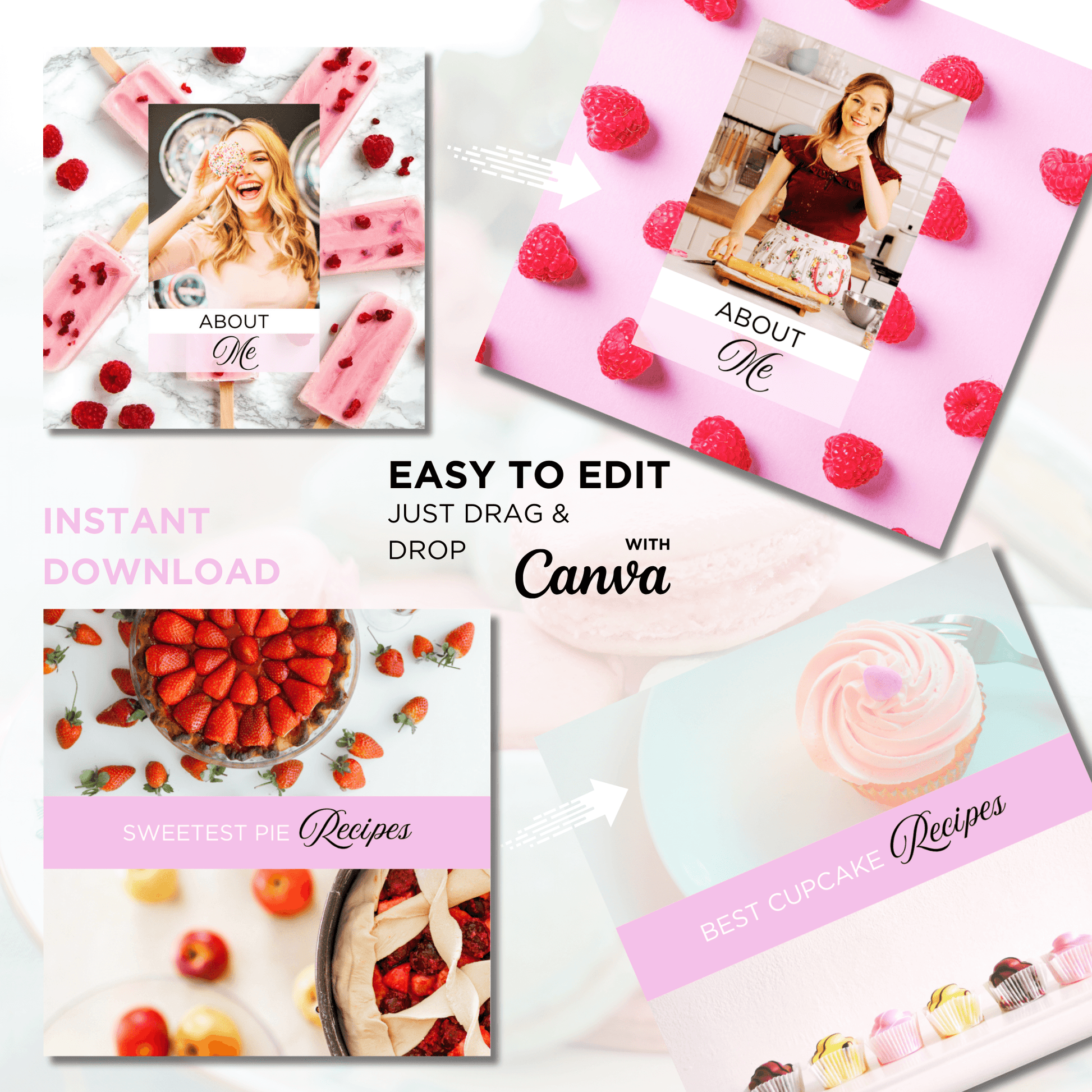 Canva Templates - Instagram Post Pink (food theme)