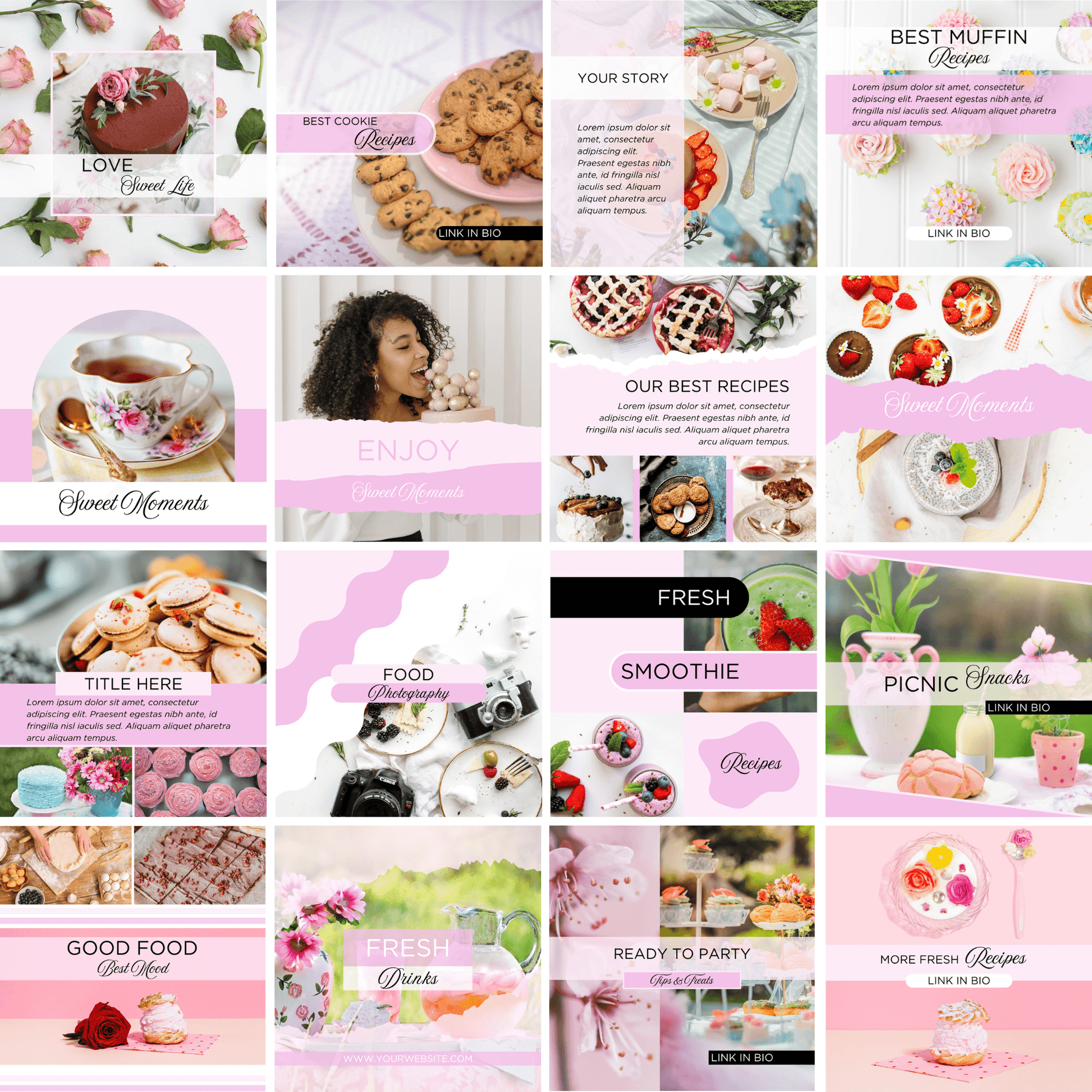 Canva Templates - Instagram Post Pink (food theme)