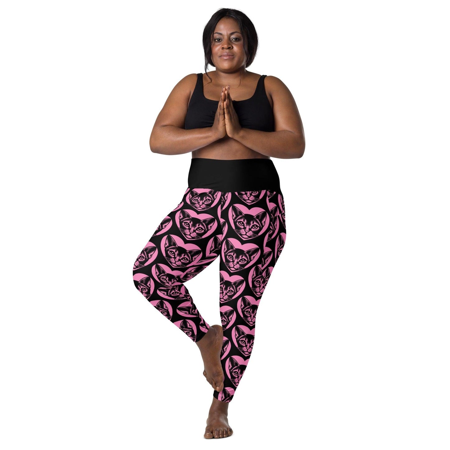 Cat breed leggings with pockets - ABYSSINIAN - HERTTAHOUND - pink