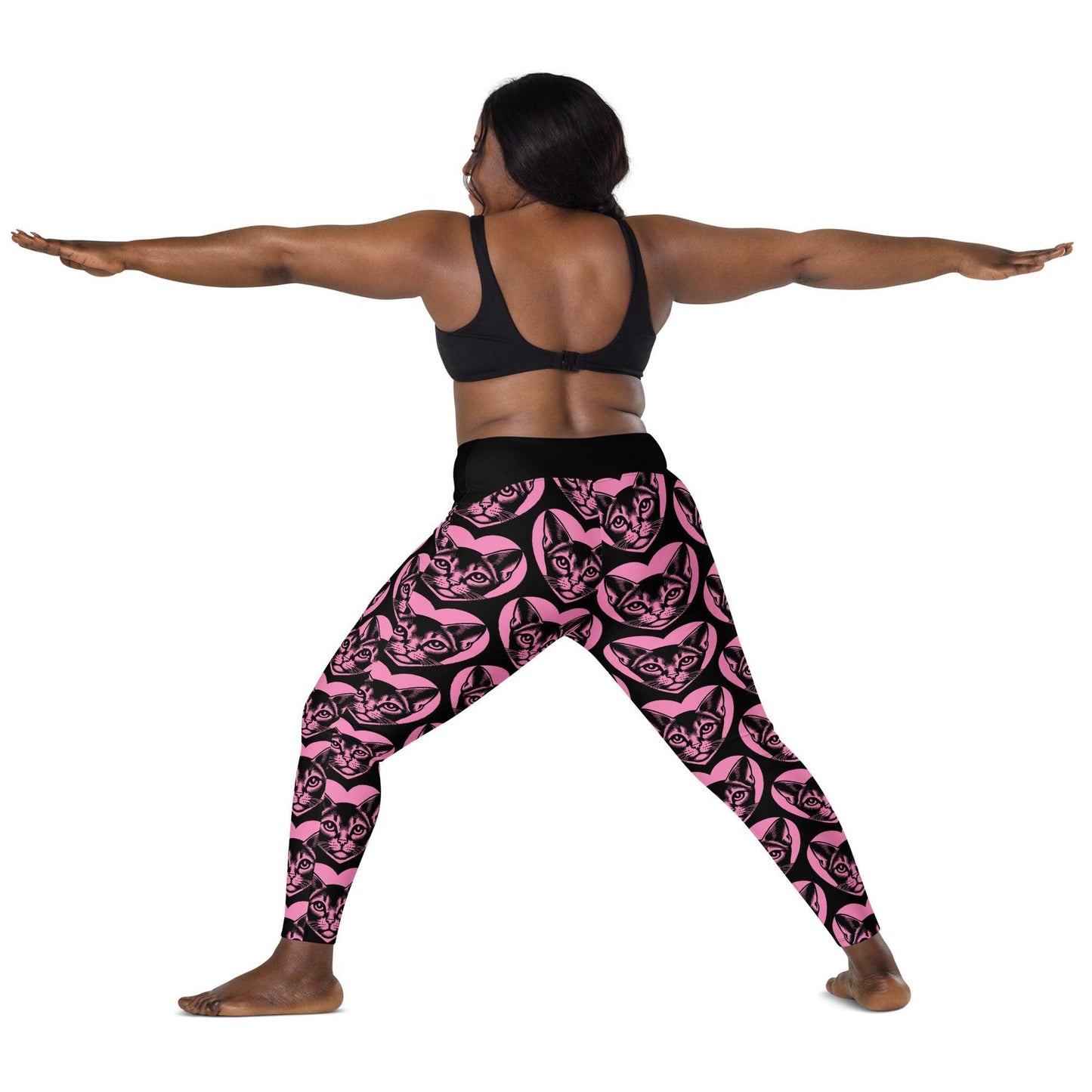 Cat breed leggings with pockets - ABYSSINIAN - HERTTAHOUND - pink