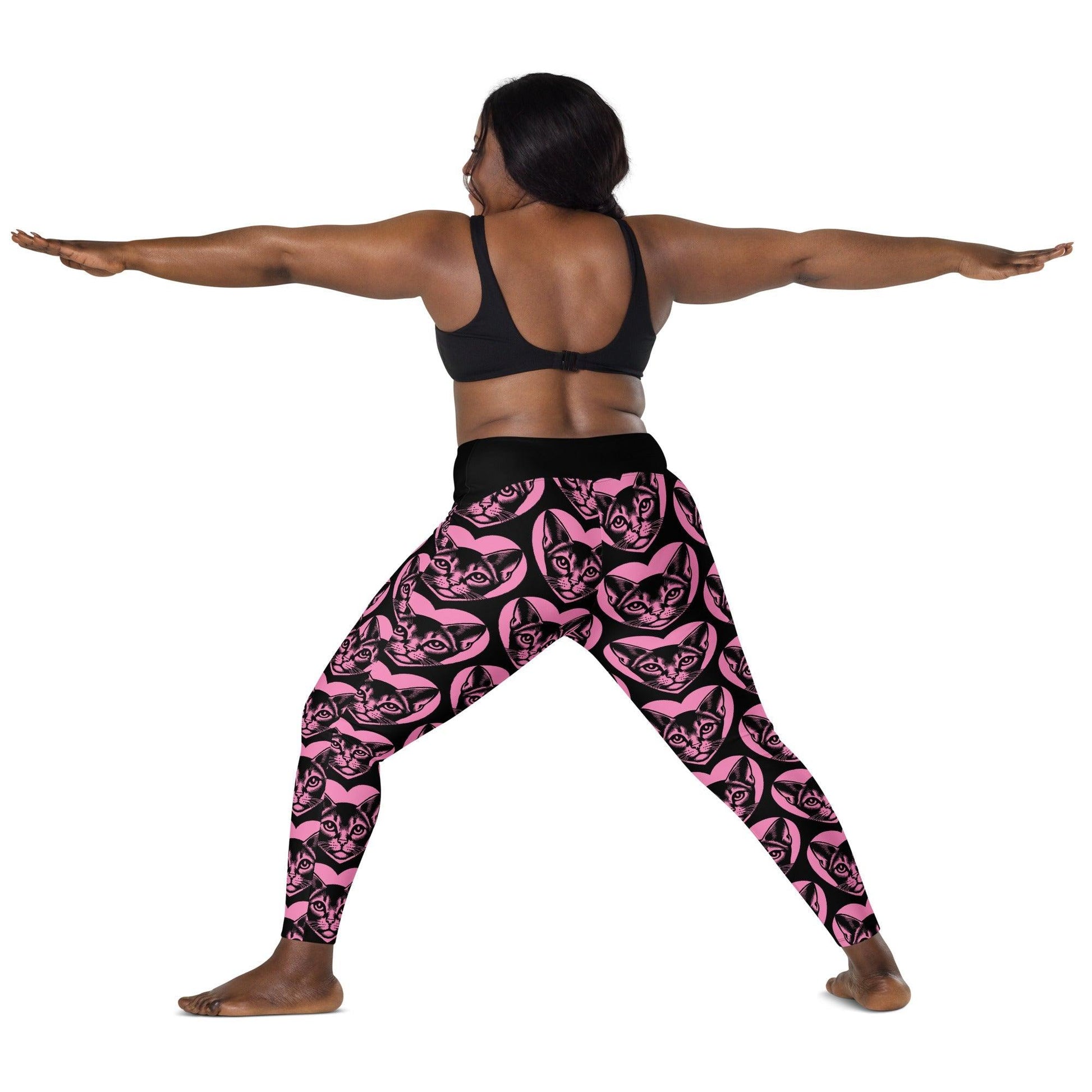 Cat breed leggings with pockets - ABYSSINIAN - HERTTAHOUND - pink