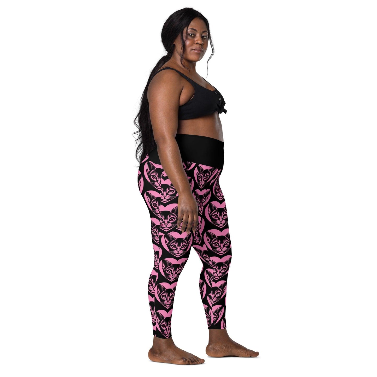 Cat breed leggings with pockets - ABYSSINIAN - HERTTAHOUND - pink