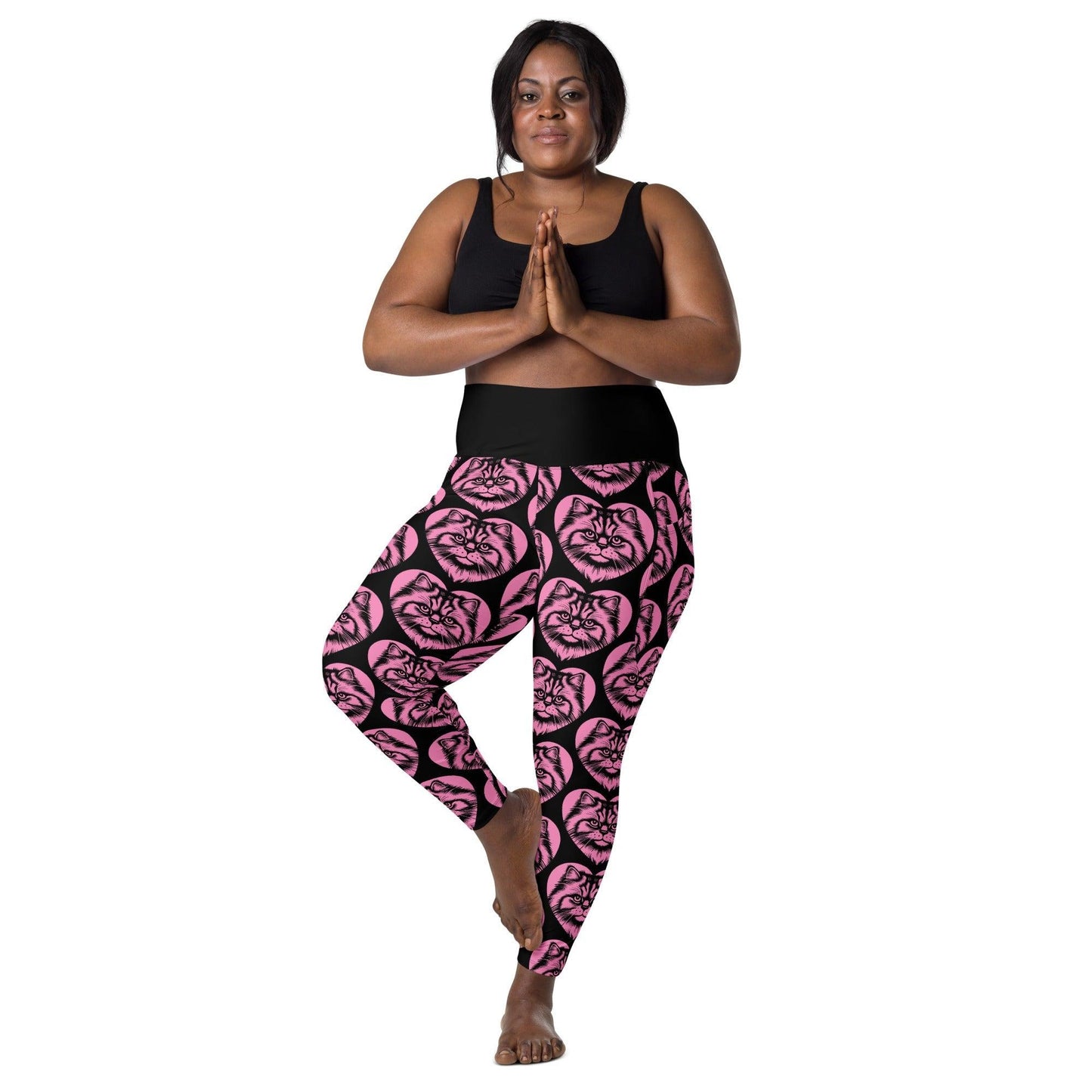 CAT BREED LEGGINGS with pockets - BRITISH LONGHAIR - HERTTAHOUND - pink