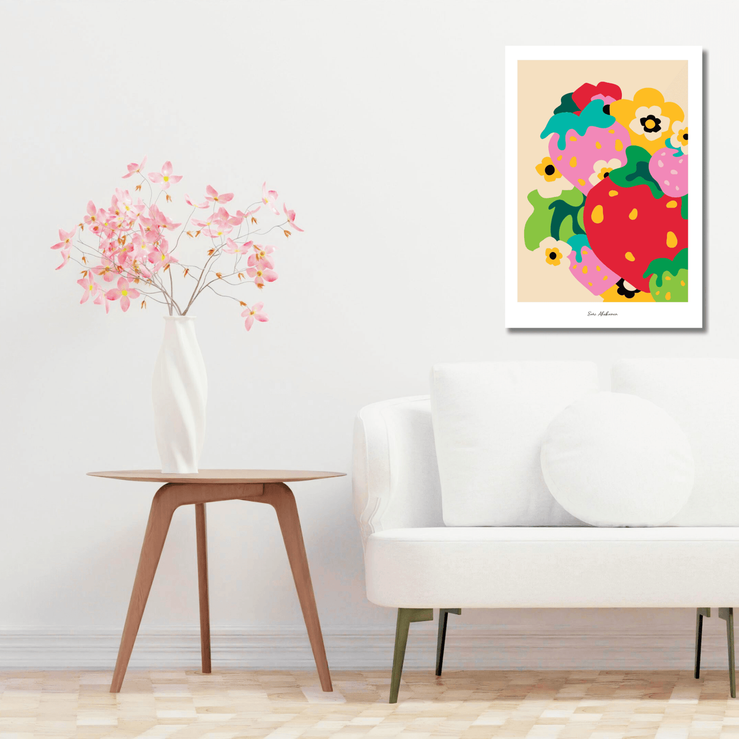 DIGITAL WALL ART - BERRYLEI - Colorful strawberry print