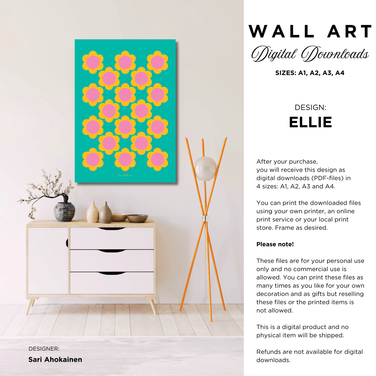 DIGITAL WALL ART - ELLIE - Classic floral print