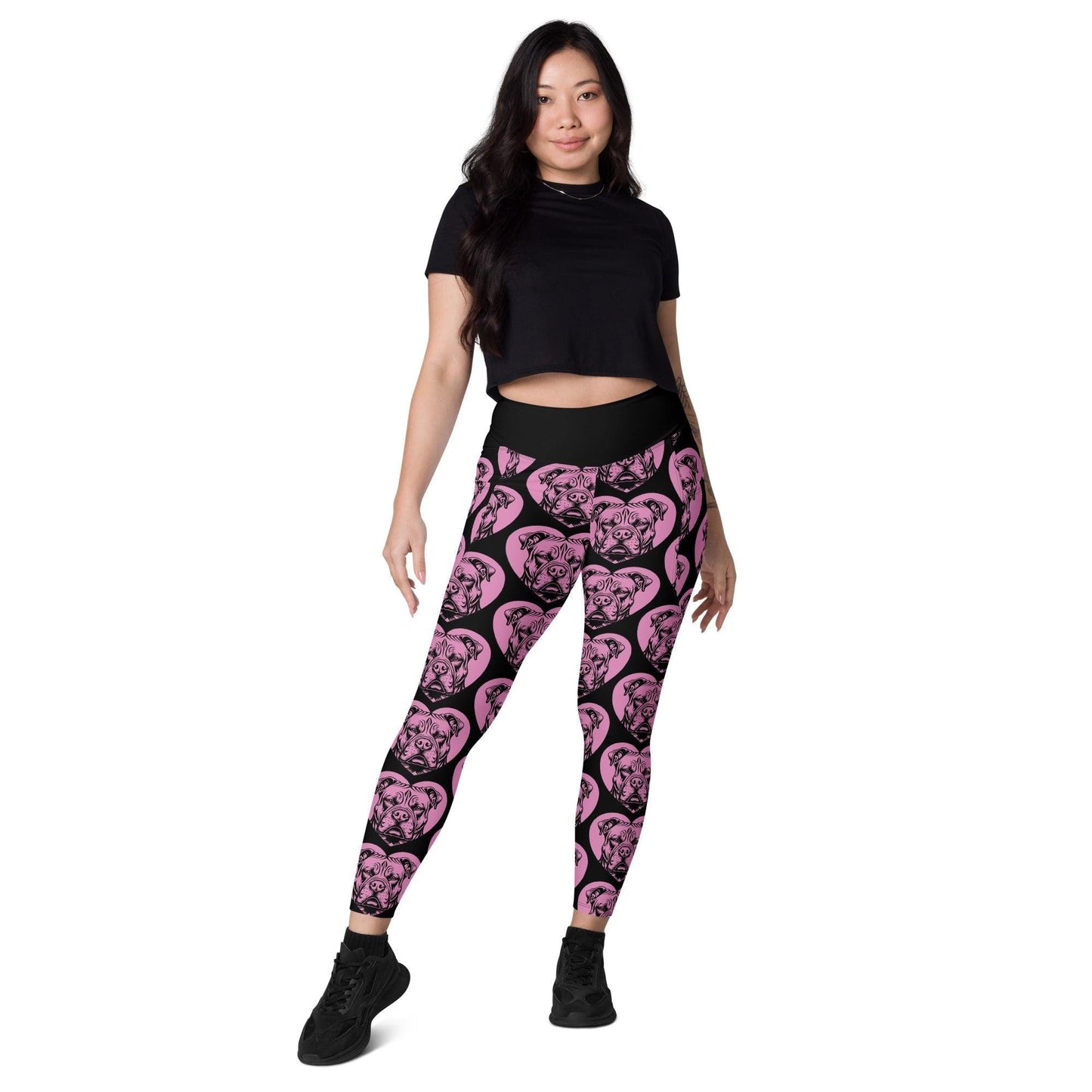 DOG BREED LEGGINGS with pockets - AMERICAN BULLY EXTREME 2 - HERTTAHOUND - pink