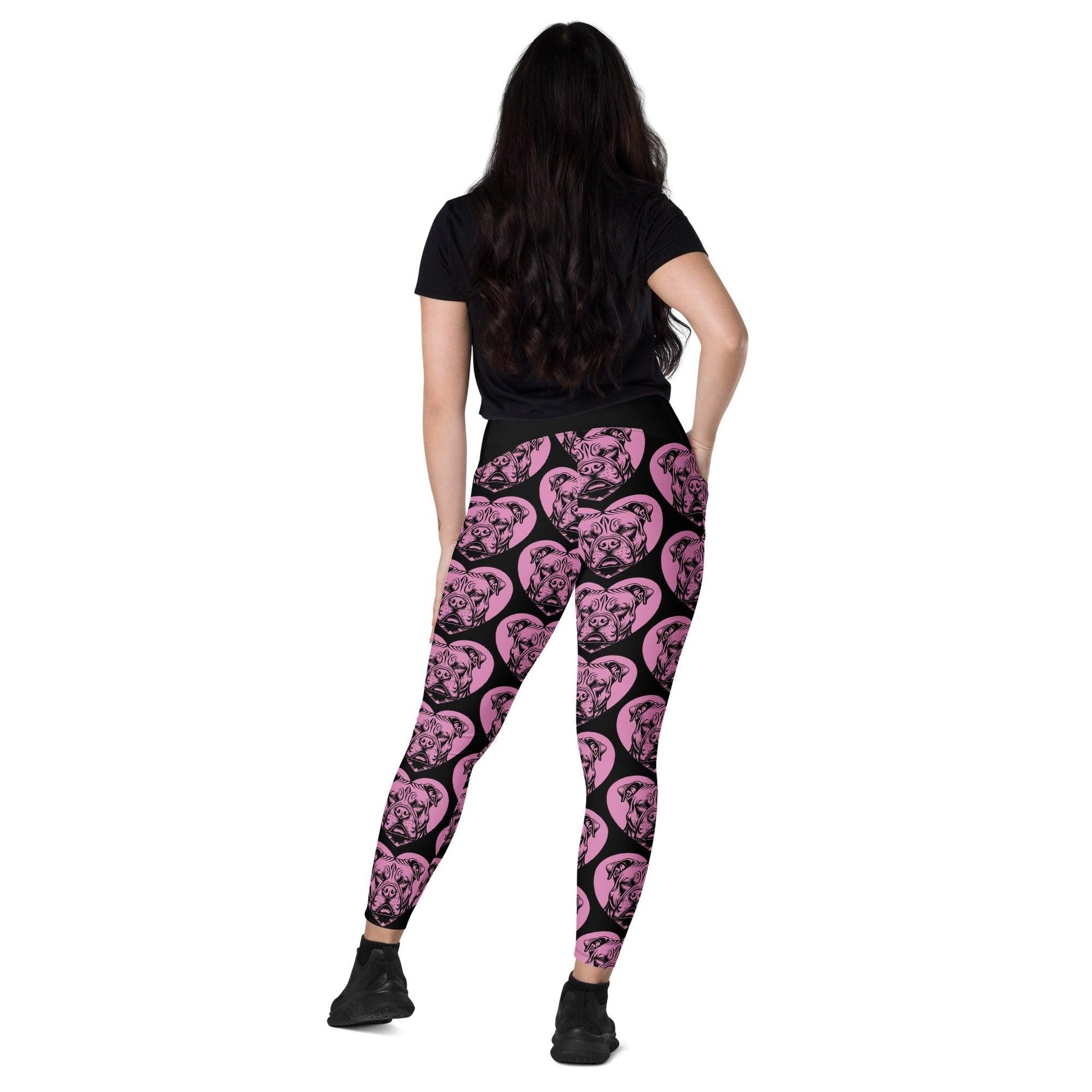 DOG BREED LEGGINGS with pockets - AMERICAN BULLY EXTREME 2 - HERTTAHOUND - pink