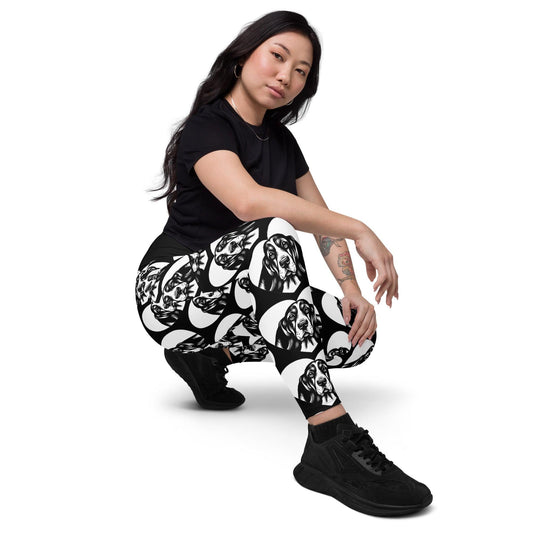 Dog breed leggings with pockets - BASSET HOUND - HERTTAHOUND 6XL
