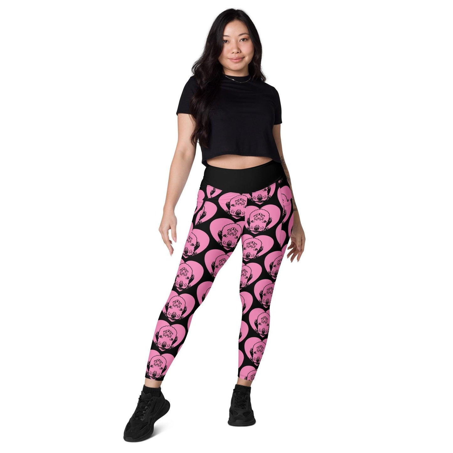 Dog breed leggings with pockets - BEDLINGTON TERRIER 2 - HERTTAHOUND - pink