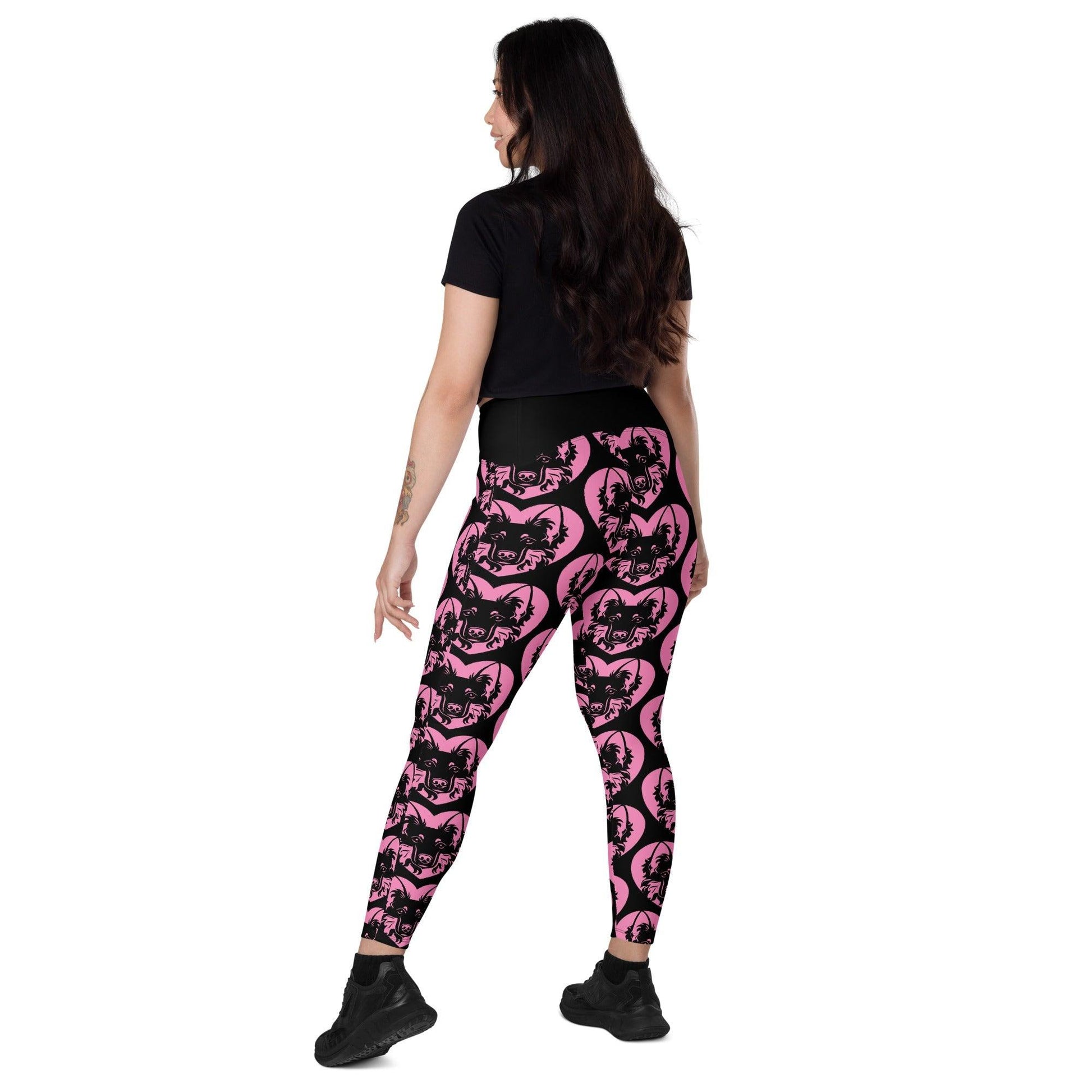 Dog breed leggings with pockets - BOHEMIAN SHEPHERD - HERTTAHOUND - pink