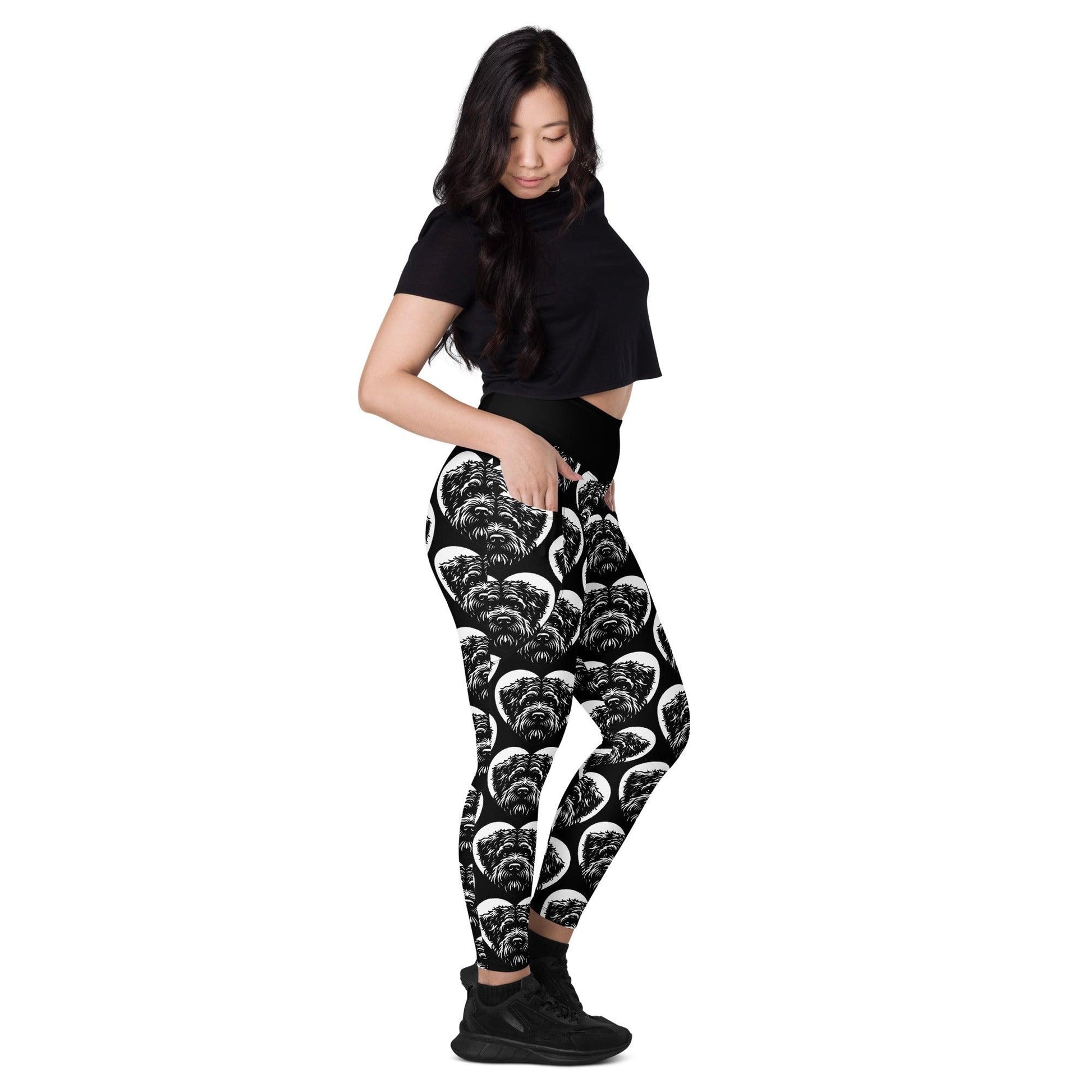 Dog breed leggings with pockets - BOUVIER DES FLANDRES - HERTTAHOUND