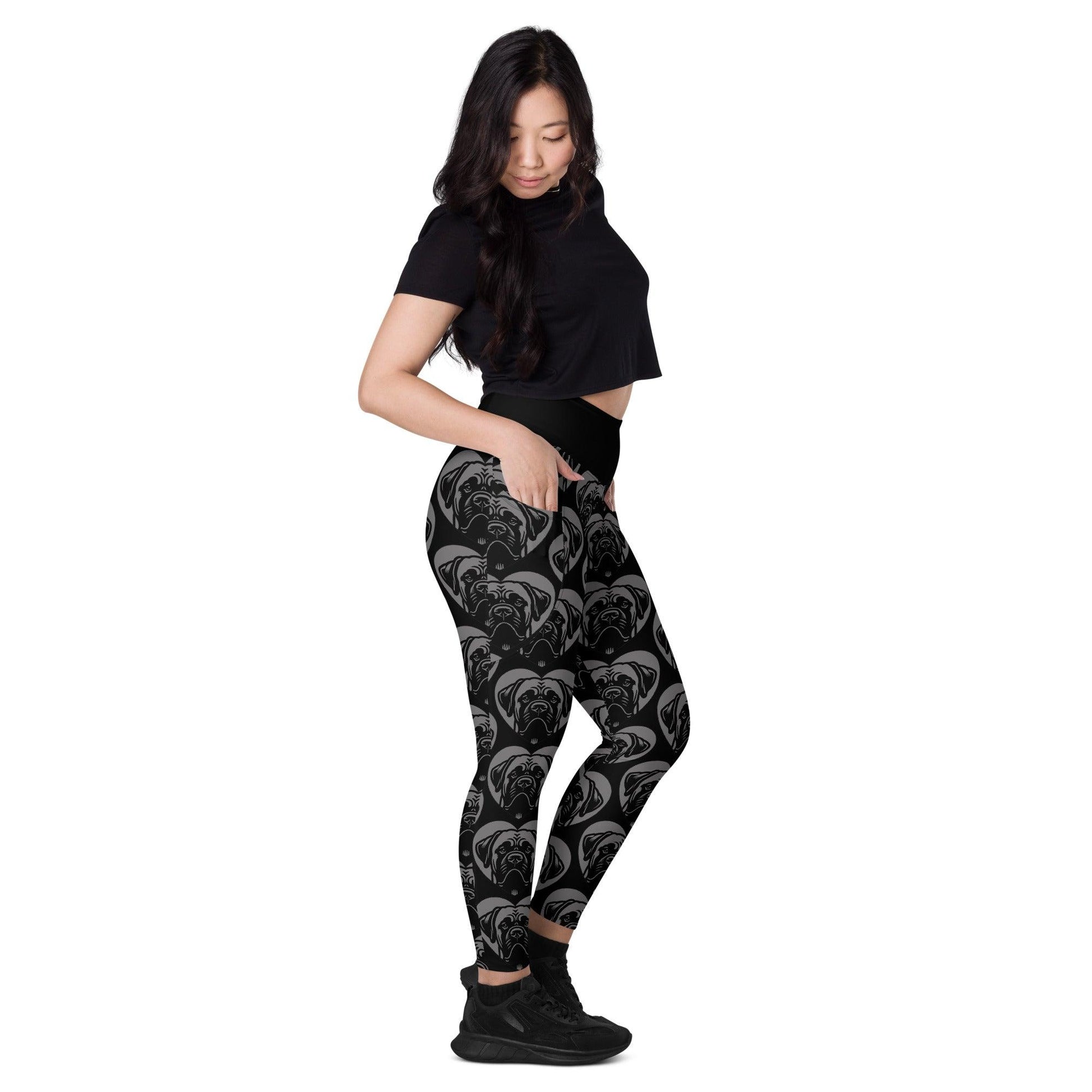 Dog breed leggings with pockets - BULLMASTIFF - HERTTAHOUND - grey