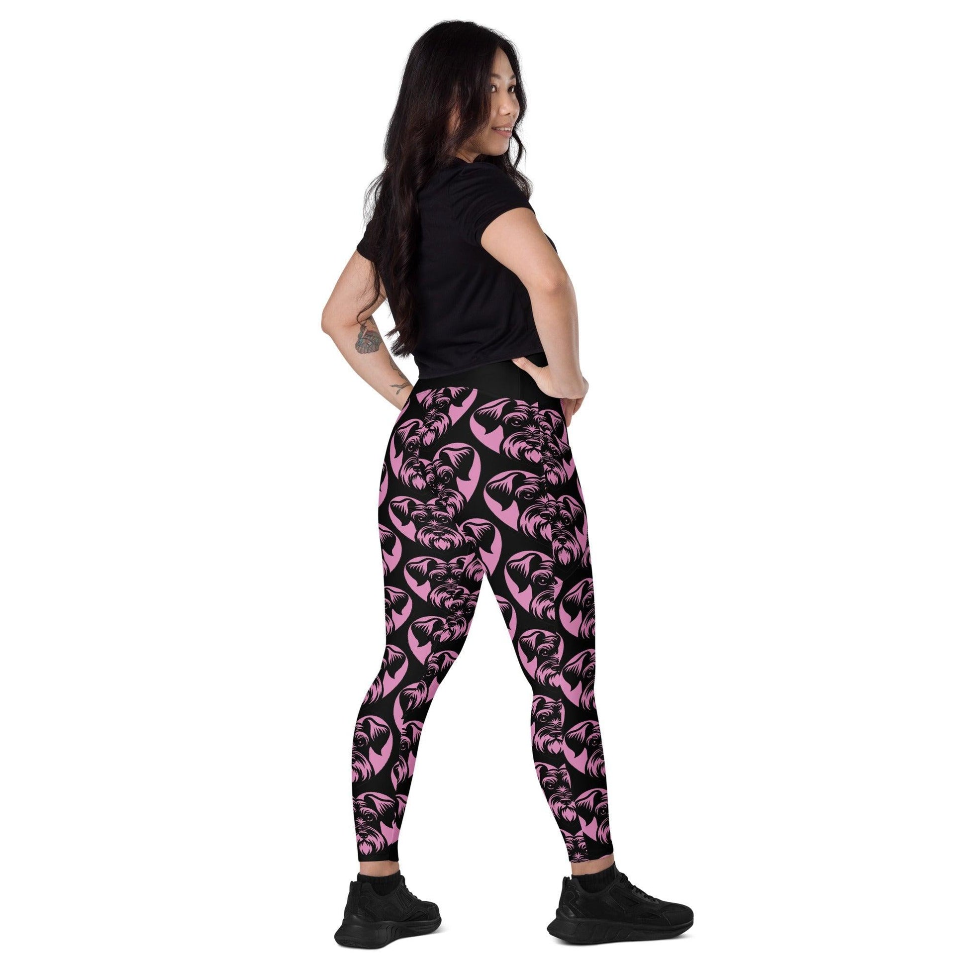 Dog breed leggings with pockets - CESKY TERRIER - HERTTAHOUND - pink