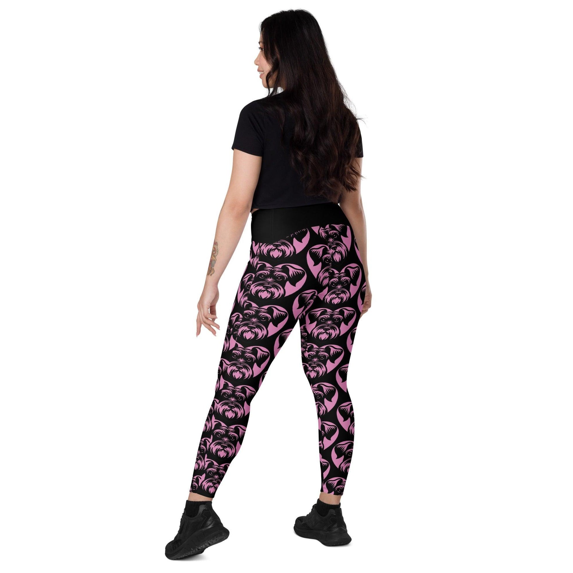 Dog breed leggings with pockets - CESKY TERRIER - HERTTAHOUND - pink