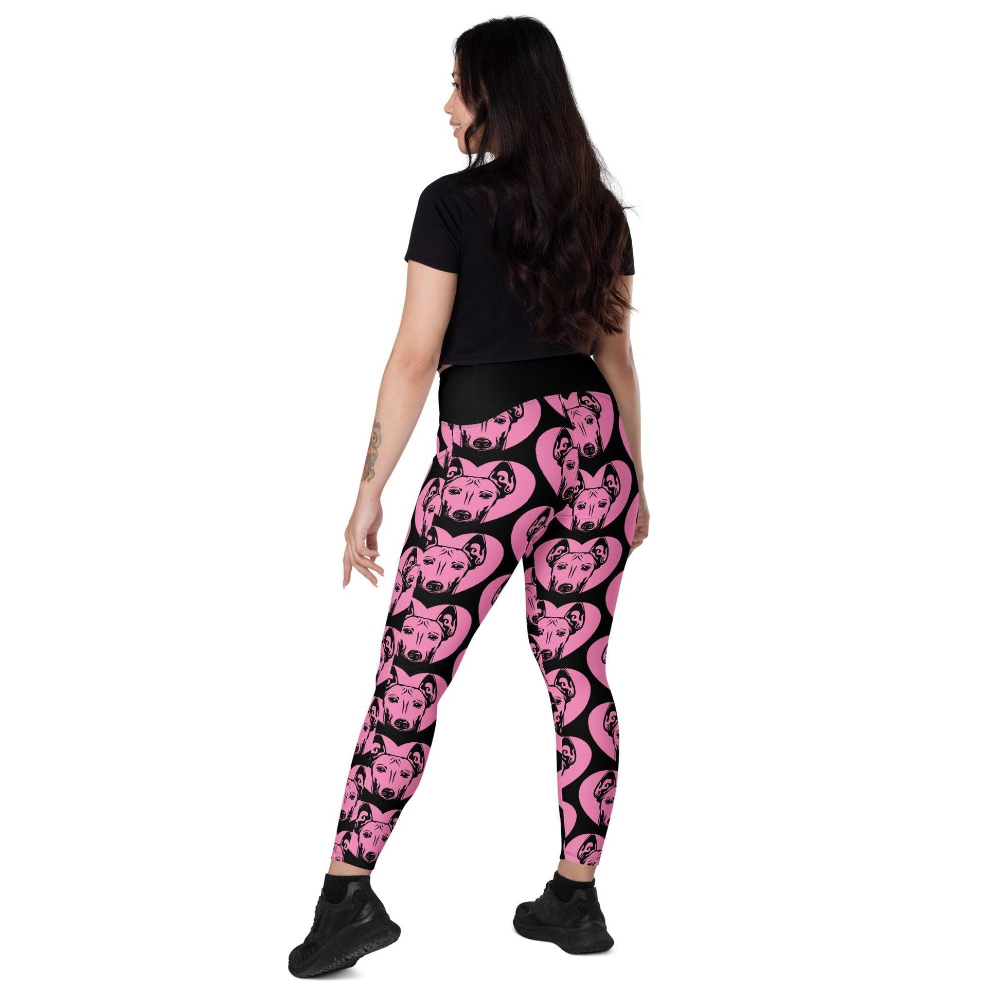 Dog breed leggings with pockets - CIRNECO DELL ETNA - HERTTAHOUND - pink