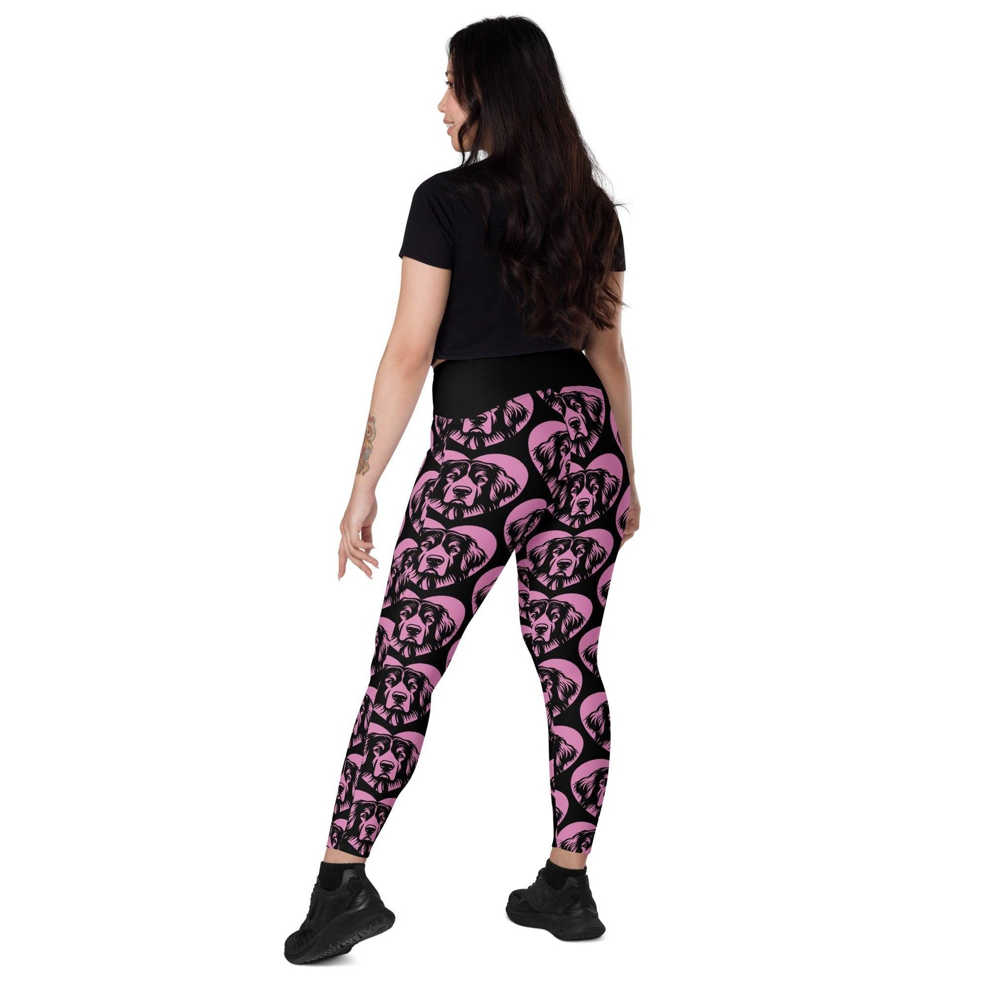 Dog breed leggings with pockets - HOVAWART - HERTTAHOUND - pink