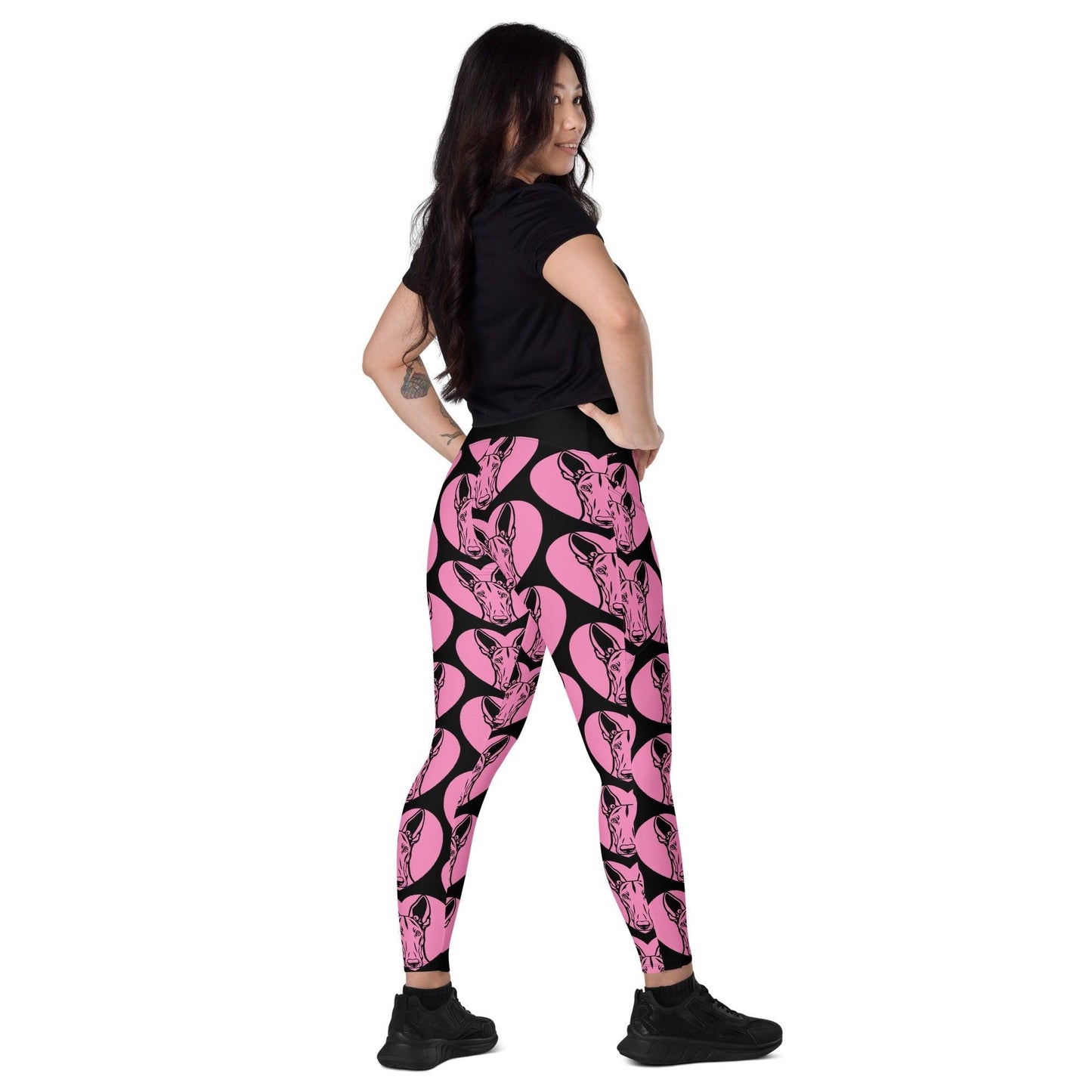 Dog breed leggings with pockets - IBIZAN HOUND 2 - HERTTAHOUND - pink