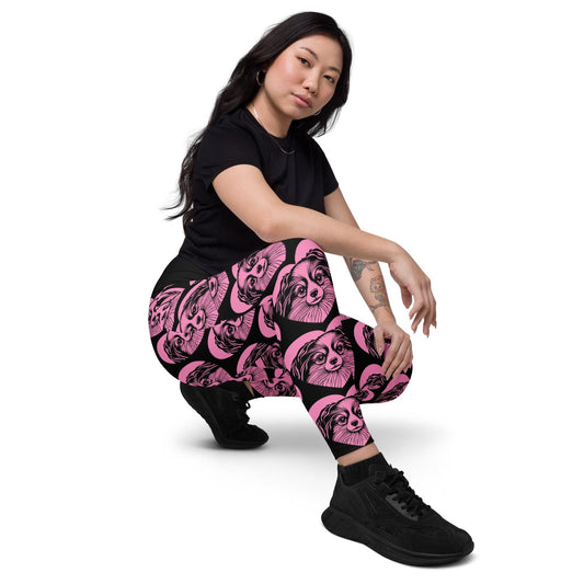 Dog breed leggings with pockets - PHALÈNE - HERTTAHOUND - pink 6XL