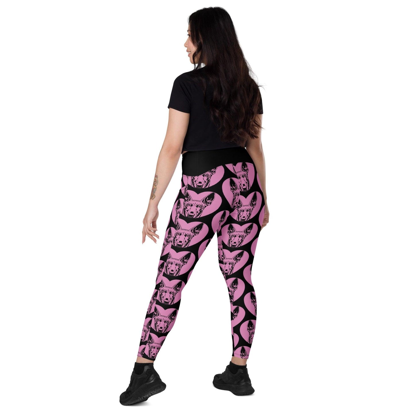 Dog breed leggings with pockets - PHARAOH HOUND 2 - HERTTAHOUND - pink