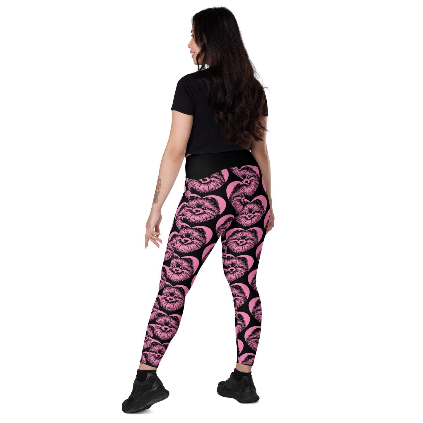 Dog breed leggings with pockets - POMERANIAN 2 - HERTTAHOUND - pink