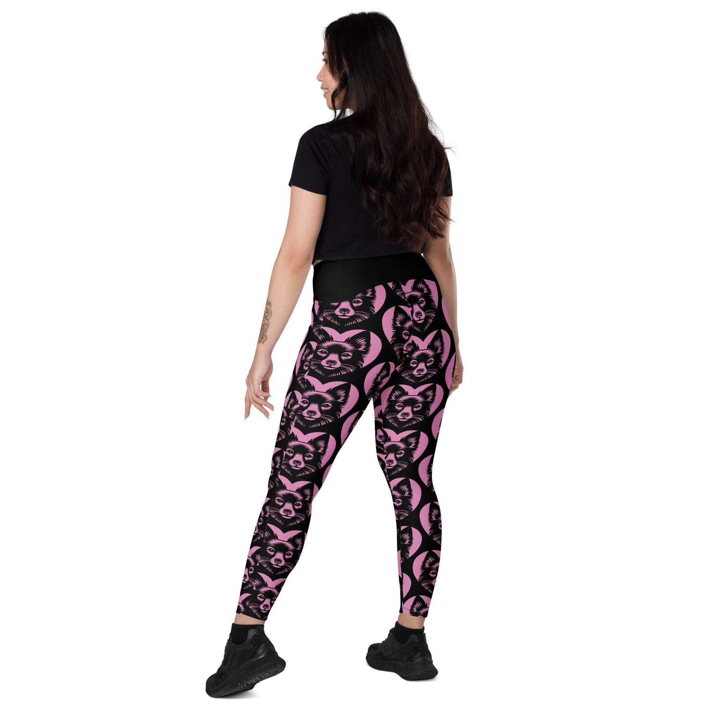 Dog breed leggings with pockets - SCHIPPERKE - HERTTAHOUND - pink