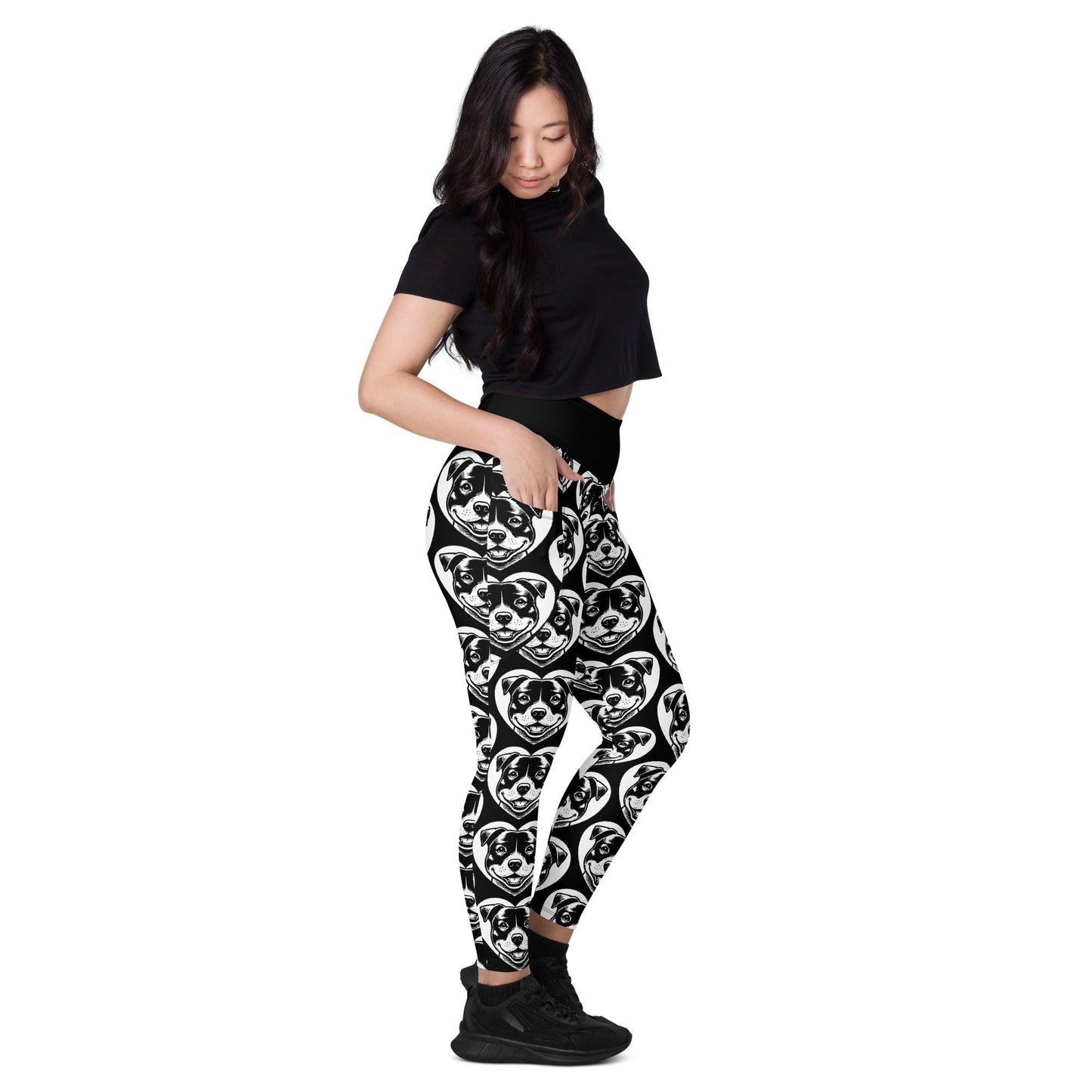 Dog breed leggings with pockets - STAFFORDSHIRE BULL TERRIER - HERTTAHOUND